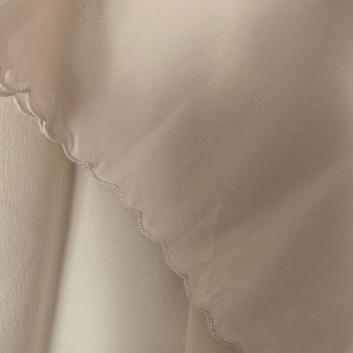 Silk bridal nightgown and robe set, handmade, beige