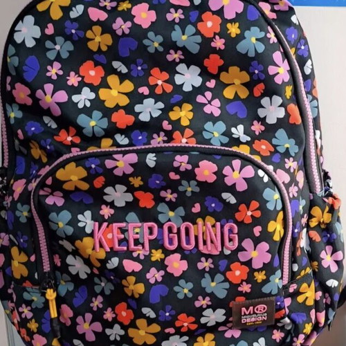 Miquelrius backpack with trolley, floral pattern