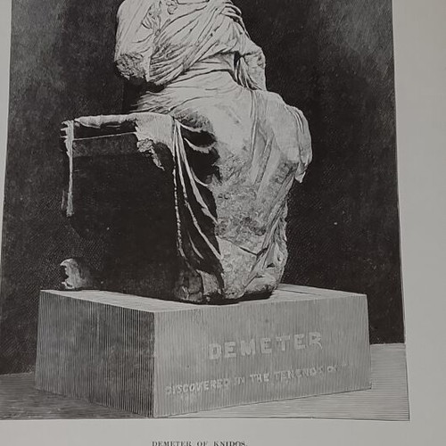 Δήμητρα της Κνίδου 1880 ξυλογραφία, κλασικό άγαλμα