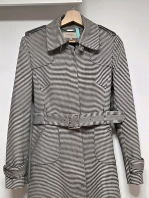 Karen Millen cotton coat like new, size S, black and white