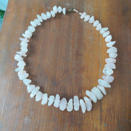 Necklace pink quartz new, length 53 cm