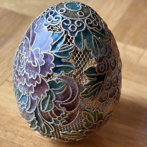 Russian handmade egg with enamel in like new condition