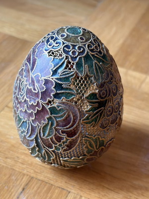 Russian handmade egg with enamel in like new condition