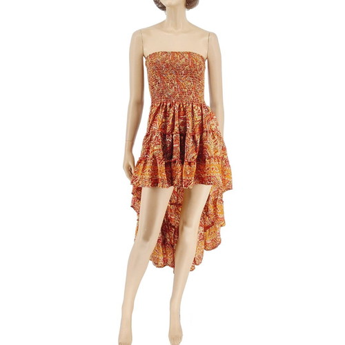 Silk strapless dress one size multicolor, new Bluenote
