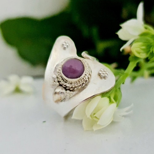 Silver ring with phosphosiderite new