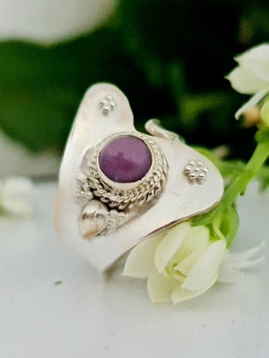 Silver ring with phosphosiderite new