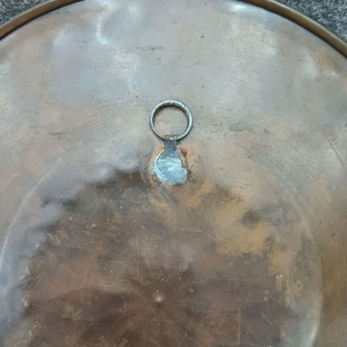 Metal Hanging Folk Art Tray used, 24 cm diameter
