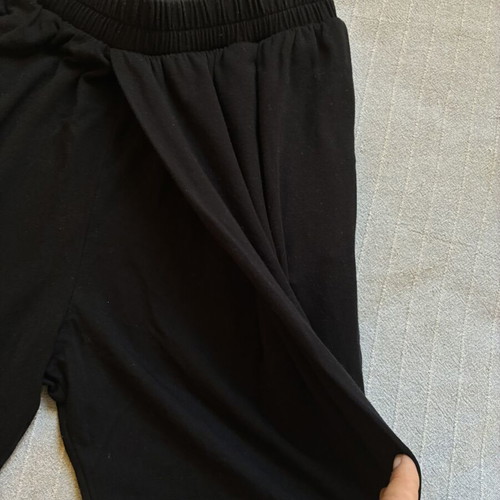 Ioanna Kourbela Basics Black Avant-Garde Asymmetric Draped Crossover Trousers Size S