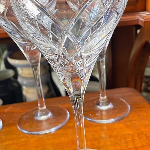 Luxury wine and water crystal glasses set of 5, excellent condition