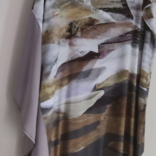 Dress with extra sleeve length, like new, beige and brown, XXL