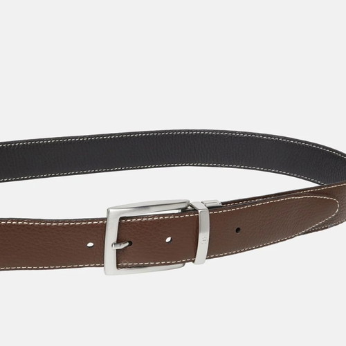 Aigner double-sided leather belt, brown and black