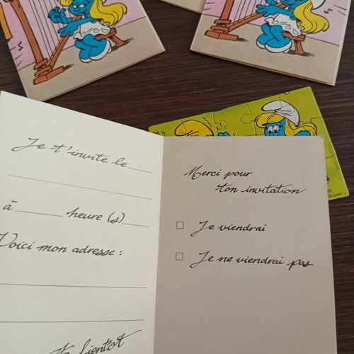 Smurfs cards and small puzzle used