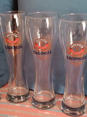 Комплект от 6 нови чаши за бира Erdinger 0,33