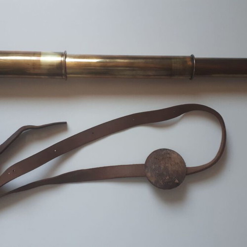Nautical Telescopic Monocular used, vintage bronze and leather