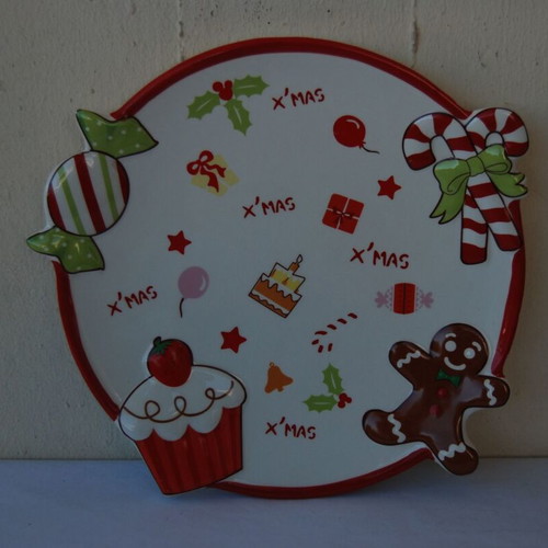 Christmas decorative plate like new, 24 cm diameter