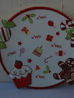 Christmas decorative plate like new, 24 cm diameter