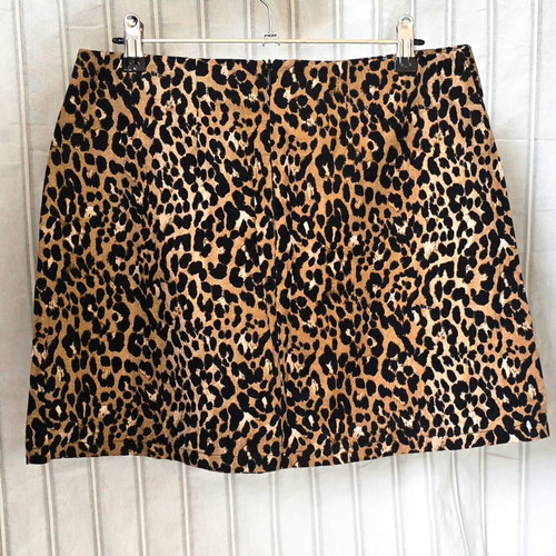 Primark leopard print mini skirt used, size EUR 40 UK 12
