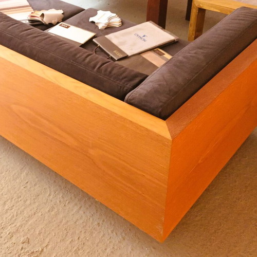 Custom Design Oak Sofa Pingpong Design Mid-Century Modern