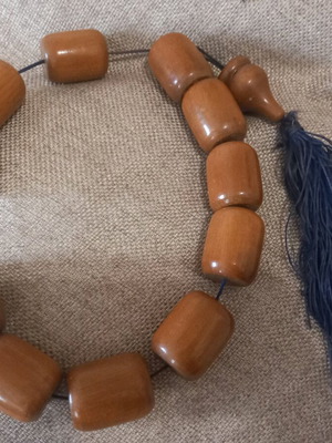 Vintage large wooden worry beads used