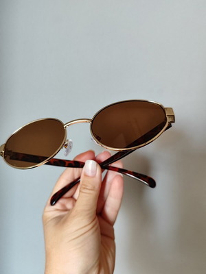 Sunglasses new, brown and gold