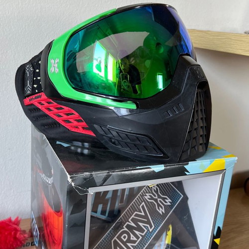 Paintball Mask HK Army KLR Speedball used with foam replacements and 2nd Blue Mirror lens