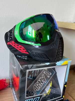 Paintball Mask HK Army KLR Speedball used with foam replacements and 2nd Blue Mirror lens