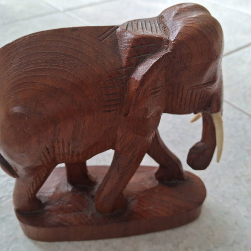 Vintage wooden vase and two wooden figures like new