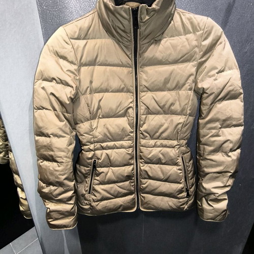 Zara down puffer jacket used, camel and gold colors