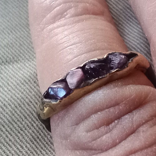 Silver 925° ring with black and gold plating, like new, size 54