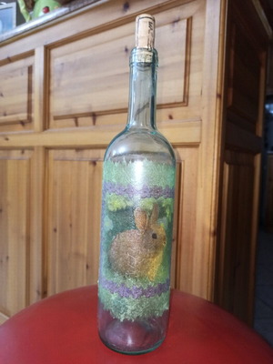 Handmade bottle with Easter figure like new