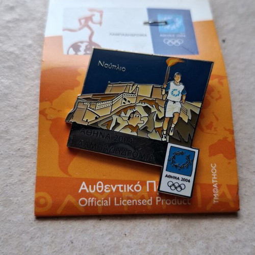 Olympic Pin Athens 2004 Torch Relay Nafplio new, official licensed product