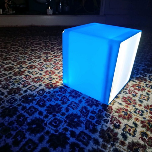 Handmade table lamp cube made to order
