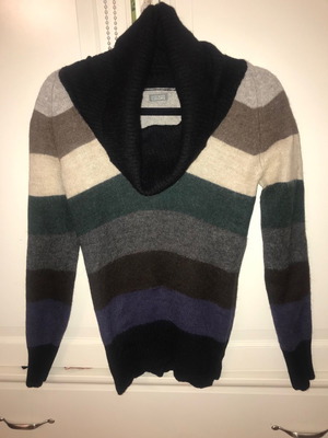 Benetton wool pullover used, multicolor, roll neck