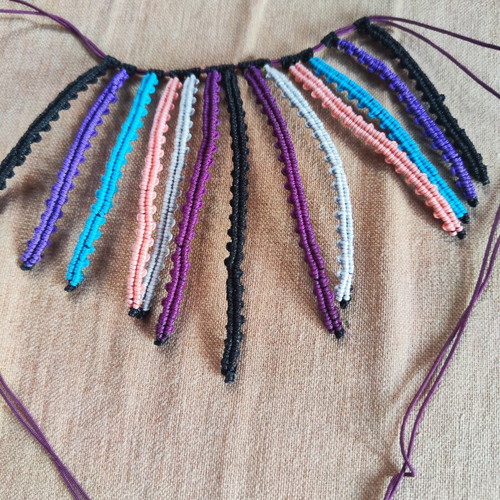 Macrame Handmade Summer Pendant Necklace A.L.E. like new, black