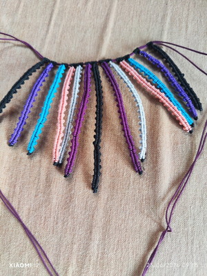 Macrame Handmade Summer Pendant Necklace A.L.E. like new, black