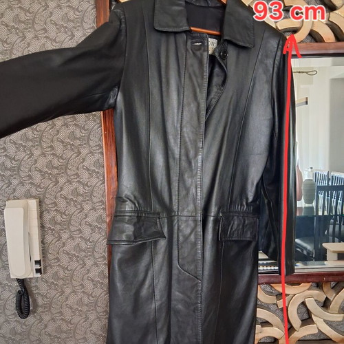 Leather coat like new, black, size XL