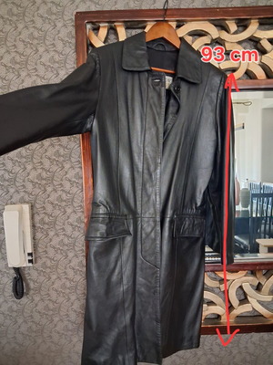 Leather coat like new, black, size XL