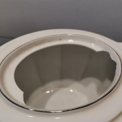 Art Deco teapot used, porcelain with geometric design