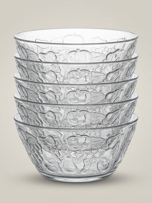 Glass bowls new, set of 6, with unique design