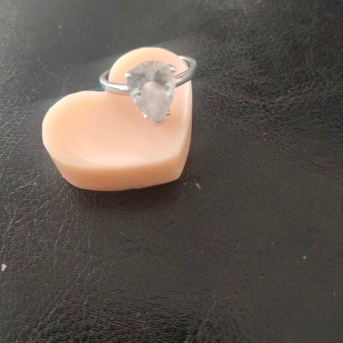Silver solitaire ring new with hallmark