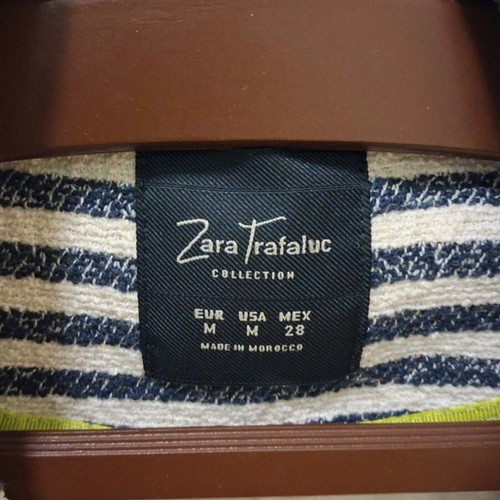 Zara Trafaluc jacket used, size M, white and blue