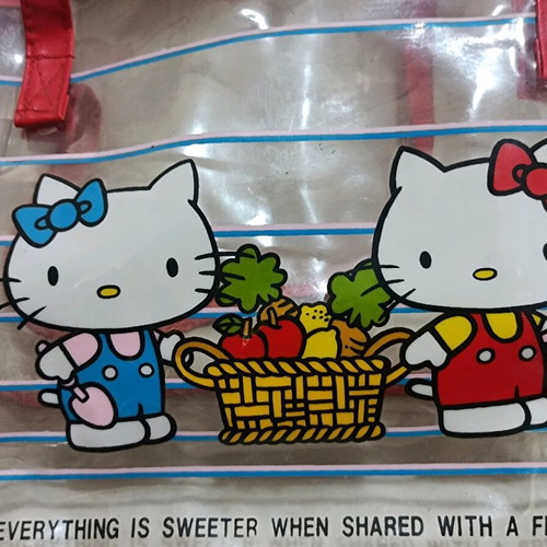Hello Kitty vintage plastic transparent bag used