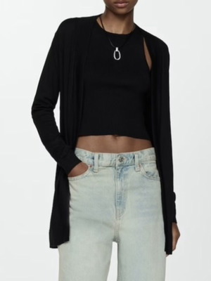 Mango black thin cardigan new, size Small