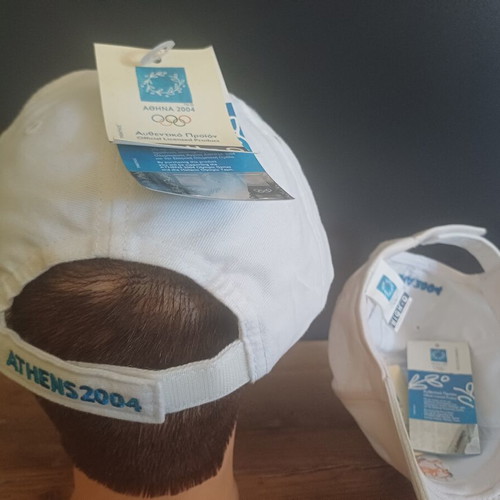 Olympic Games 2004 souvenir caps set like new, adult and child sizes