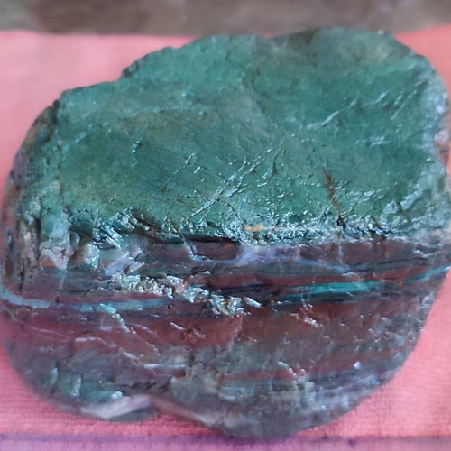 Rock with green, turquoise, brown, blue and white shades, new