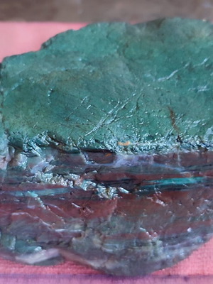 Rock with green, turquoise, brown, blue and white shades, new