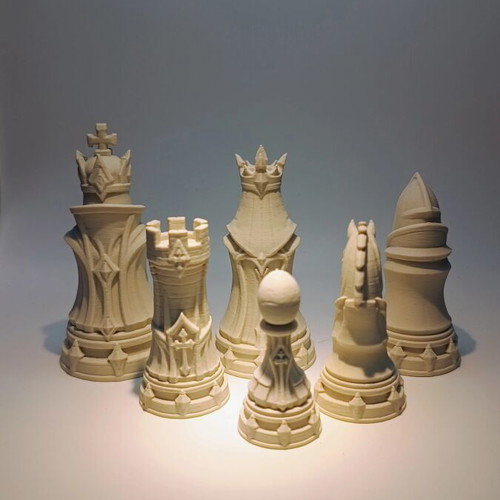 Chess skeleton pieces white and black new