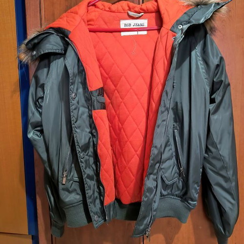 BSB women's jacket like new, size M, khaki with orange lining