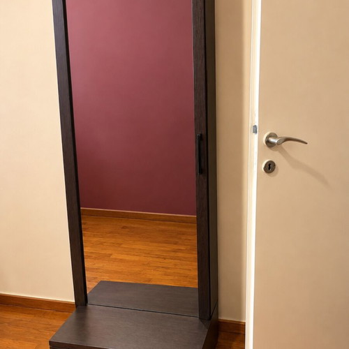 Floor mirror wenge with storage space like new