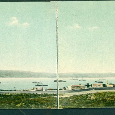Old double postcard Crete - Souda view, 1900s